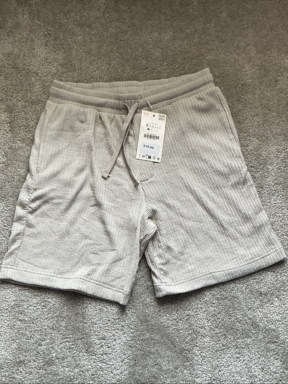 Men's Waffle Knit Drawstring Shorts